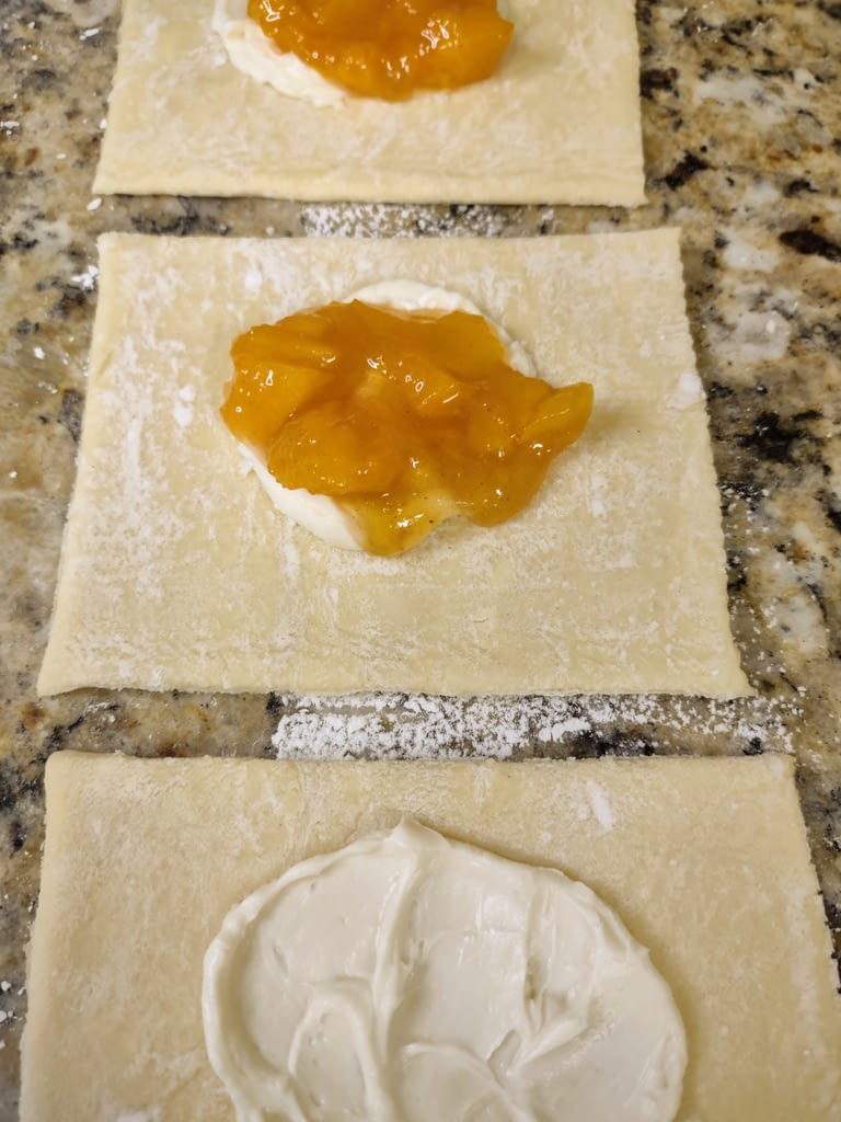 Peaches and Cream Lattice Puff Pastry